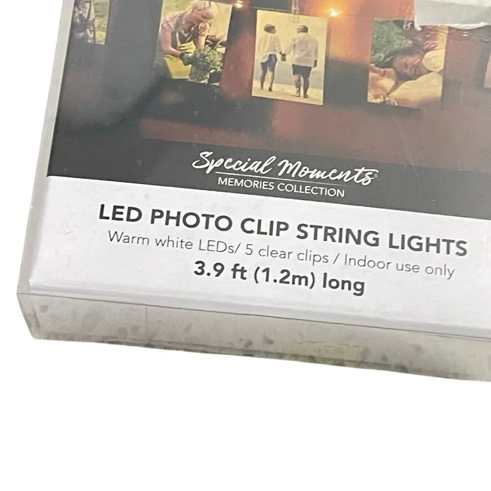LED Photo Clip String Lights, 10 Warm White Clips, 3.9 ft, Battery Powered
